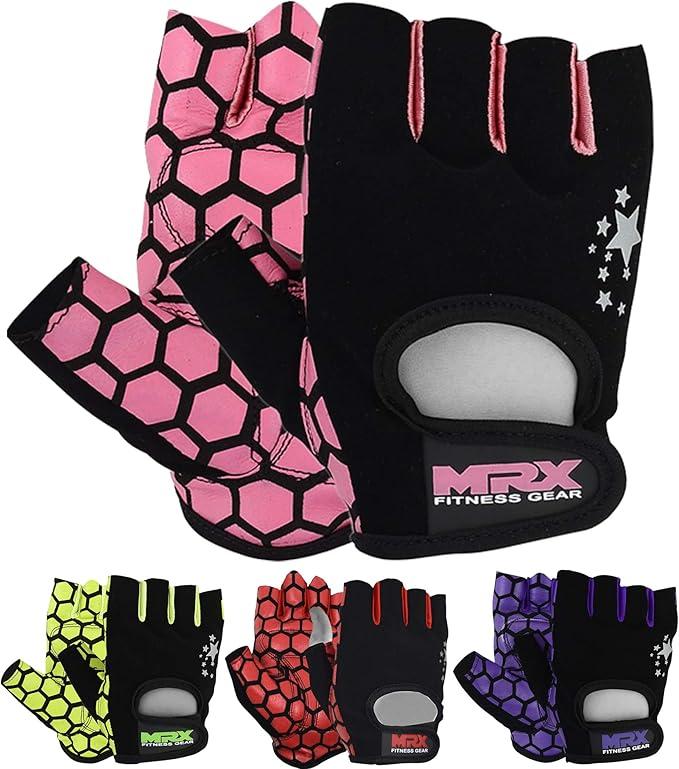 MRX Ladies Weight Lifting Gloves Women Fitness Training Exercise Glove Anti Slip Padded Shock-Absorbing Extra Grip Crossfit Multi Colors X