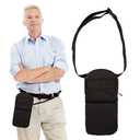 Nephrostomy Tube and Drainage Bag Cover with Adjustable Waist Strap & Catheter Pipe Cover for Nephrostomy Outer Bag Holder (Black)