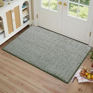 GRANNY SAYS Front Door Mat Outside Entrance, Door Mats for Entryway, Welcome Matt Non-Slip, Large Front Porch Mat Low Profile Resist Dirt, 48"x32", Green Beige