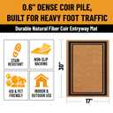 Ottomanson Coco Coir Front Door Mat Heavy Duty Natural Coir Welcome Mat, Non-Slip Outdoor Entryway Rug, Dirt Scraper Door Mat for Porch & Entrance, Border, 24" x 36"