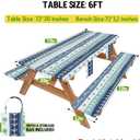 Picnic Table Cover with Bench Covers Waterproof Elastic Rectangle Furniture Fitted Tablecloth Table Cloth Glamping Camp Camper Camping Essentials Outdoor Road Trip Rv Car Travel Vacation Canping Gear