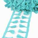 MSCFTFB 20 Yards Mini Tassel Fringe Trim,Boho Tassels Ribbon for Women,1.6inch Wide Sewing Fabric Lace for DIY Jewelry Clothing Bag Curtain Home Party Decor(Turquoise)