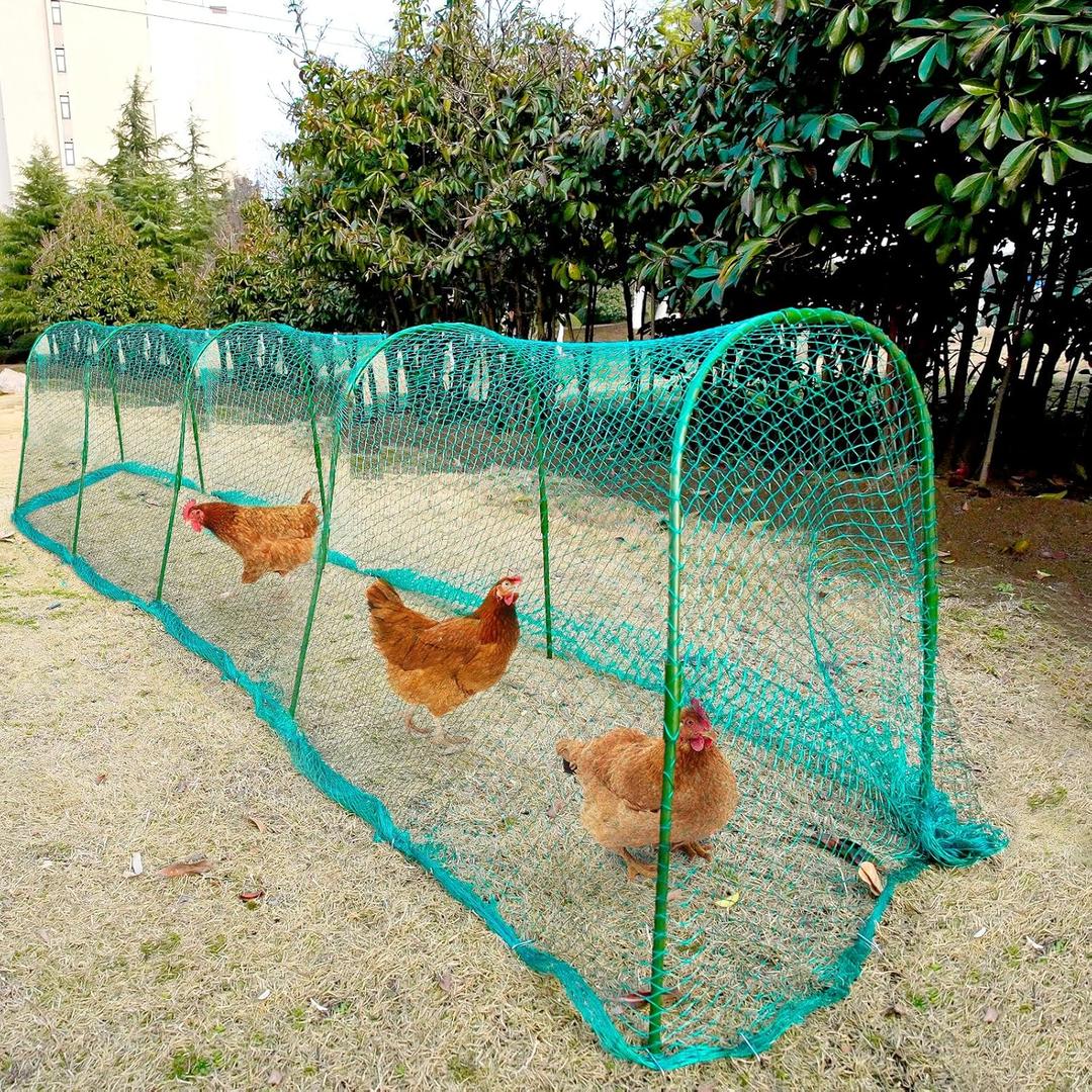 UNIFAMILY Chicken Tunnel, Chicken Coop Run, 15731 Inches Chicken Tunnels for Outside Yard, Easy Installation Tunnel Runs Suitable for Chick, Duck, Rabbit, Large, Green