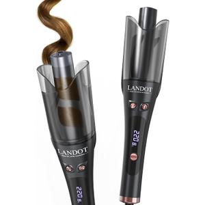 LANDOT Automatic Rotating Curling Iron 1-Inch - Versatile Styling for Salon Waves, Curls & Spirals | 8 Temp Settings & Anti-Scald Design for All Hair Types | Perfect for Daily Use & Beginners (Black)