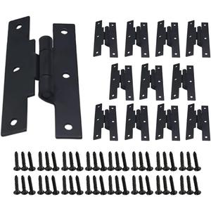 6 x QCAA Black Steel Hinge Offset for Cabinet Door, 3/8", Matte Black, 12 Pack, Made in Taiwan