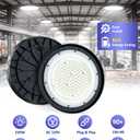 250W UFO High Bay Lights 30000LM LED Shop Light Plug & Play 10 Pack
6000K Commercial Bay Lighting IP65 Garage Light, Wide 120° Lighting Coverage, Clear Daylight with CRI>90, 5ft Power Cable
