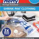 Hefty Shrink-Pak Vacuum Storage Bags - Space Saver for Under Bed Storage, Clothing and Comforters, 3X More Storage Space, 6 Medium Zipper Bags