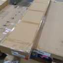 Double 1884 Inch White Sliding Barn Door Slab with 6.6ft Hardware Kit Included, 5-Panel, MDF Wood Panel Covered with Water-Proof Scratch-Proof PVC Surface, Simple DIY Assembly