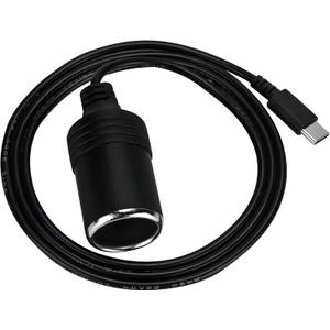 12V USB Type-C Male Plug to Car Cigarettes Adapter Female Socket PD Power Cable,Work with 45W~65W PD USB C Charger,for Dash Cam, GPS, Car Led Light Strips