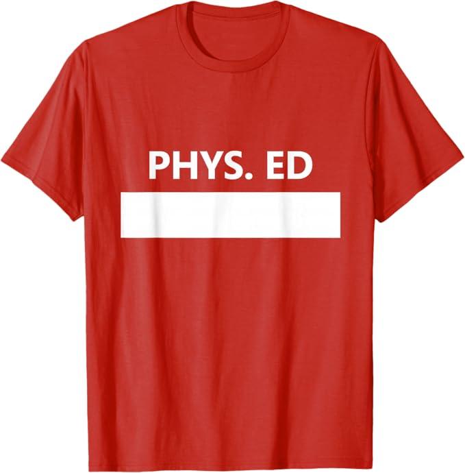 Gym PE Class Uniform School Physical Education Middle T-Shirt, Size M