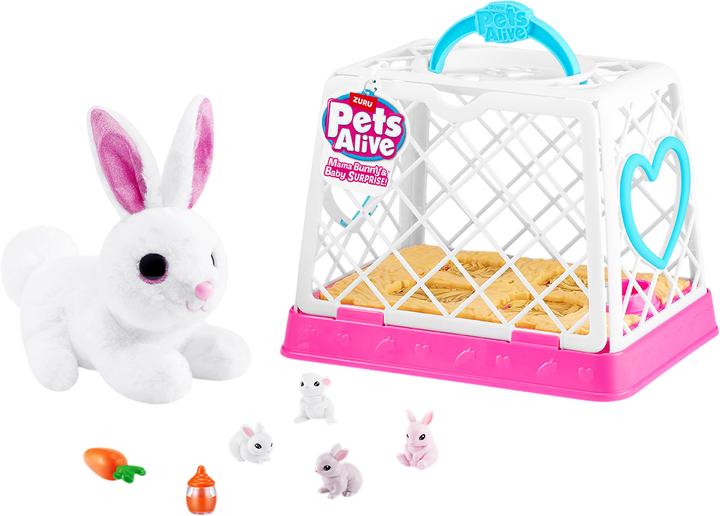 Little Live Pets Bunny Mama Surprise Toy Set, Hutch Interactive Animal Playset with 3 Surprise Babies, 20+ Sounds, Bunny Accessories for Girls Ages 3+