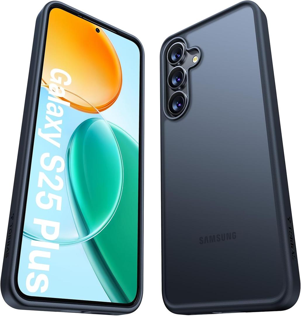 TORRAS Guardian Shockproof for Samsung Galaxy S25 Plus Case, 12FT Military-Grade Protection, Slim Case for Samsung S25 Plus case, Matte Translucent Black, Thin, 6.7''