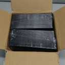 bUCLA 100PCS Black Square Plastic Plates with Gold Rim - 6 inch Disposable Dessert/Appetizer/Small Cake Plates for Party, Graduation & New Year