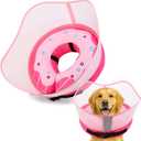 Soft Dog Cone Collar, Inflatable Cones Alternative After Surgery for Large/Medium/Small Dogs to Stop Licking, Elizabethan Neck Ecollars of Shame with Anti-Lick Shield, XL Comfy Pillow Recovery (Donut Pink)