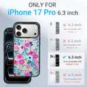 Clear TPU Phone Case Cover for iPhone 17 Pro with Design, Drop Protection, Floral Case for Girl Women, Flower1