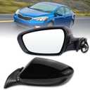 Left Driver side Mirror Compatible with 2014 2015 2016 Kia Forte with Manual Folding power glass Heated Black Replace# KI1320181(5 Pins)