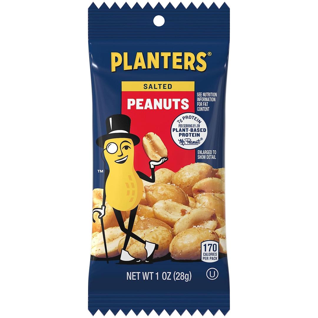 Planters Single Serve Salted Peanuts, 1 oz. Bags, BB Date APR 27/26 (Pack of 144)