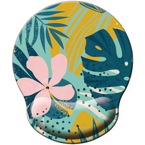 Mouse Pad with Wrist Support, Ergonomic Mouse Pad with Memory Foam Wrist Rest Cushion, Non-Slip Rubber Base Gaming Mice Pad for Home Office Computer Laptop, Petal