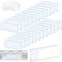 100 Pcs Label Holder Shelf Labels, Wire Shelf Label Holder with Label Paper Inserts, Shelf Labels for Wire Shelving, Metro Shelving Clips Plastic Label Holder Compatible with 1-1/4in Shelves