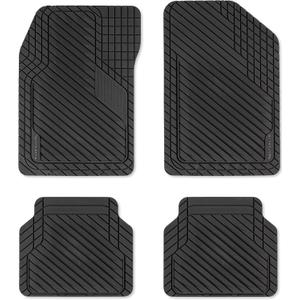BaseLayer Cut-to-Fit Black 4-Piece Car Mats - Universal Waterproof Floor Mats for Most Vehicles, Durable All-Weather Mats - Made in USA