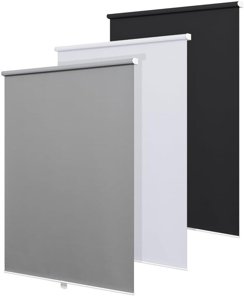 Blackout Roller Shades Blinds Cordless for Windows Without Tools and Drill, Thermal Insulated Free-Stop Blinds, UV Protection Fabric for Living Room, Easy to Install (23" W x 72" H, Grey)