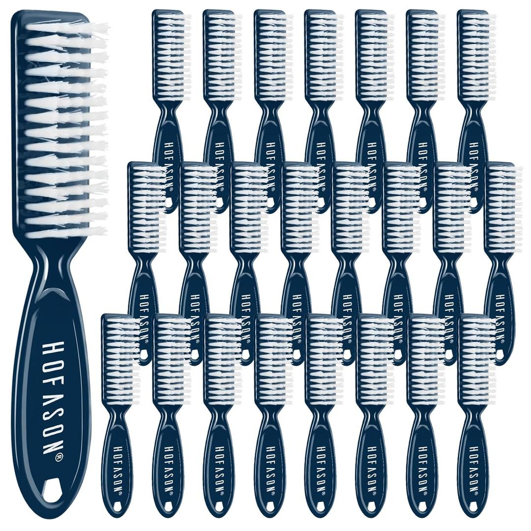 24 Pcs Handle Grip Nail Brush, HOFASON Hand Fingernail Cleaner Brush Manicure Tools Scrub Cleaning Brushes Bulk Kit for Toes and Nails Women Men (Blue)
