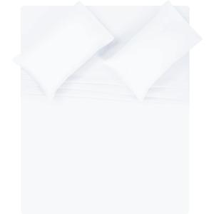 MyOwn Queen Sheet Set - Double Brushed Microfiber Bedding Set, 4 Piece Deep Pocket Queen Sheets - Ultra Soft, Easy-Fit, Wrinkle Free, Quick Dry, Easy Care - White