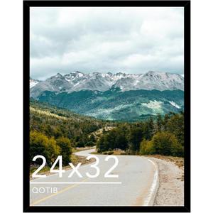 Wood 24x32 Picture Frame Black for Wall Hanging, 24 x 32 Poster Photo Frame for Wall Horizontally or Vertically, Black,1 Pack