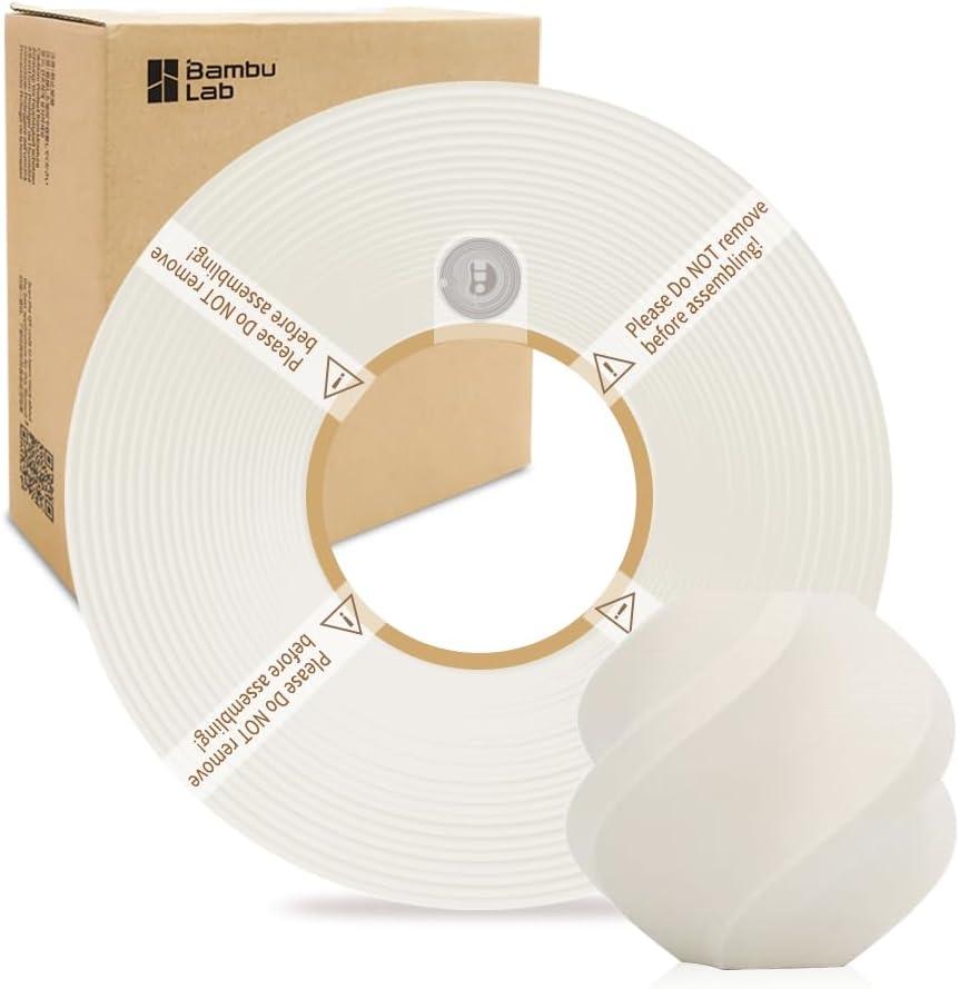 Bamboo Lab 1.75MM PLA Matte Filament High Speed Printing with RFID 1KG +/- 0.03mm Eco Friendly 3D Printer Filament for Bambu Lab P1P/P1S/X1C/X1/A1/A1 Mini (Without Spool) (Bone White 11103)