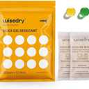 wisedry 20 Gram [12 Packs] Rechargeable Silica Gel Packets Microwave Fast Reactivate in 2MINS Moisture Absorber Desiccant Packs with Orange Indicating Beads Food Grade
