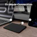 MICROPACK Digitally Yours Tri-Mode Wireless Trackpad, Bluetooth / 2.4G USB/Wired Touchpad Mouse Rechargeable for PC Laptop Desktop Tablet, Compatible with Windows macOS iPadOS (Black-2)
