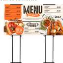 Eocnrhe Heavy Duty Banner Stand with Non-slip Mat Base, Adjustable Pedestal Poster Stand Up to 82 inches, Double Side Show Sign Stand, Connected Show Floor Standing Sign holder for Outdoor Display
