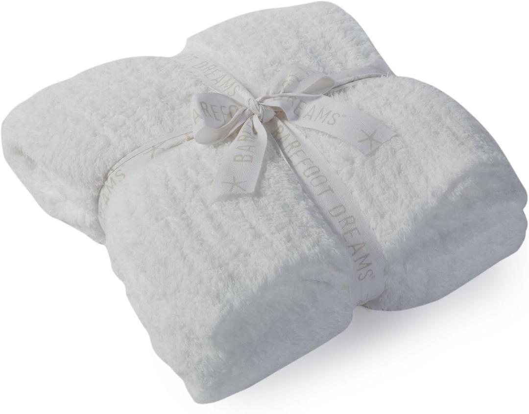 Barefoot Dreams Women's CozyChic Ribbed Throw, White, One Size