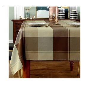 Rectangle Tablecloth Plaid Style Polyester Table Cloth Spillproof Dust-Proof Wrinkle Resistant Heavy Weight Table Cover for Kitchen Dinning Tabletop (Rectangle/Oblong, 52" x 70" (4-6 Seats),Taupe)