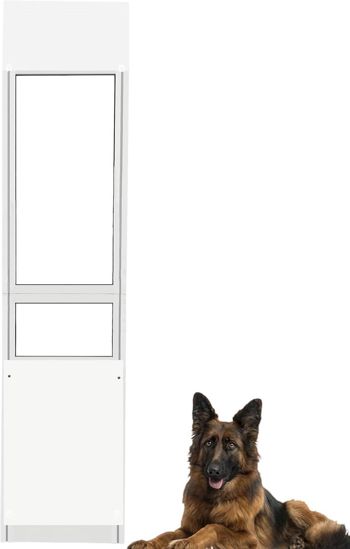 XLarge Dog Door for Sliding Glass Doors, Adjustable 75.24" to 86.16" Slider Height, Extra Large Dog Door for Sliding Glass Door, All-Metal Framed & Lockable Panel, Ideal for Renters