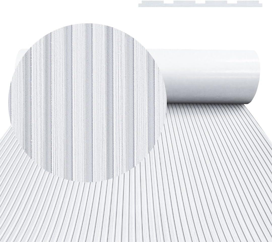 HZCHIONE Boat Flooring EVA Foam Boat Decking White 94"x35" Non-Slip Boat Mat Self-Adhesive Foam Boat Deck Flooring Carpet Mat Rolls for Kayak Deck Boat Yacht Flooring Motorboat