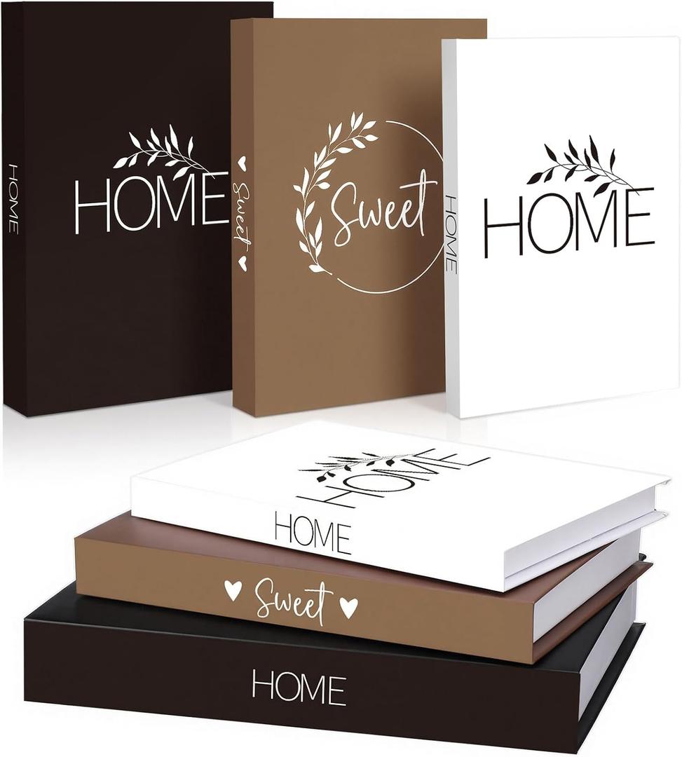 Thyle 3 Pcs Decorative Books Fake Faux Aesthetic Coffee Table Books Decoration for Living Room Bedroom Office Shelf Bookshelf Decor (Classic)