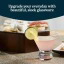 Libbey Cosmopolitan Stemless Martini Glasses Set Of 12, Dishwasher Safe Holiday Martini Glass, Lightweight Cocktail Glass Set for Wedding Party, 8.3 Ounces