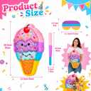 Poen 21 Inch Large Ice Cream Piñata, Multicolor Dessert Cone Shaped Piñata for Birthday Party Decoration