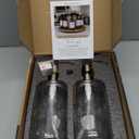 Vine Creations Glass Soap Dispenser Set, Kitchen Soap Dispenser Set with Ceramic Tray, 16 oz Dish Soap and Hand Soap Dispensers with Stainless Steel Pump Decor (Clear Bottle/Brushed Brass)