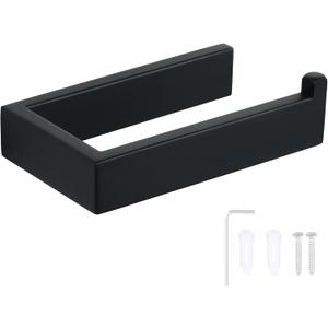 Sayayo Matte Black Toilet Paper Holder Wall Mount, Toilet Tissue Holder for Bathroom Tp Holder Square, SUS304 Stainless Steel 6 Inch