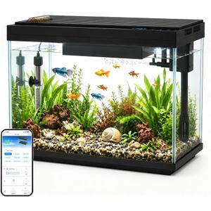 Vehipa Smart Fish Tank, 5 Gallon Aquarium Kit Ultra-White Glass