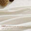 Joywell Natural Linen Curtains 90 Inches Long for Living Room 2 Panels Boho Cream Privacy Light Filtering Semi Sheer Curtain for Bedroom Farmhouse Neutral Drapes Window with Back Tab 52x90 Inch