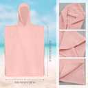Frienda Muslin Hooded Beach Towel for 3-6 Years Kids Soft Muslin Bath Poncho for Baby Absorbent Fast Drying Blankets for Boys Girls Newborns Toddler Beach Pool Bath Essentials(Pink)