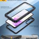 Lanhiem for Samsung Galaxy A35 5G Case, IP68 Waterproof Dustproof, Built-in Screen Protector, Rugged Full Body Shockproof Protective Cover for Samsung A35 5G /4G 6.6", Black/Clear