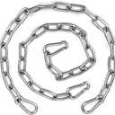 2 Pack Gate Chain Lock for Outdoor Fence with Carabiner, 5/32 x 24 Inch Stainless Steel Link Chains No Fear of Being Bent, Easy to Adjust Barn Chain for Livestock Gate, Silver