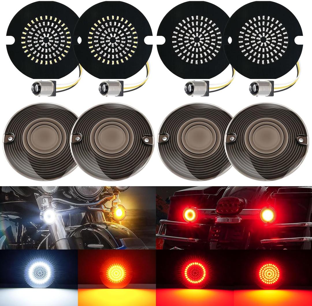 2024 Brightness 3 1/4" LED Turn Signals 1157 Led Lights Compatible for Harley Davidson Road King Electra Glide Ultra Classic Custom Dynamic Road Glide