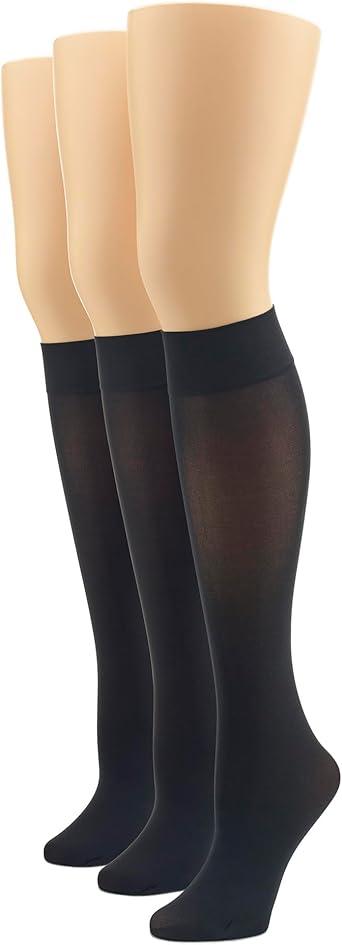 Hue Women's Soft Opaque Knee High 5304 3 Pack Size 1