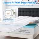 Dual Layer 5 Inch King Size Memory Foam Mattress Topper, 3 Inch Quilted Top Mattress Pad Cover and 2 Inch Cooling Gel Foam, Medium Firm for Back Support Pain Relief