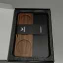 54mm Tamping Mat For Breville Espresso Machine Accessories Walnut & Leather Tamp Station Organizer with Multi-Slot Design for Espresso Tools Tamper, Distributor, Funnel & Puck Screens